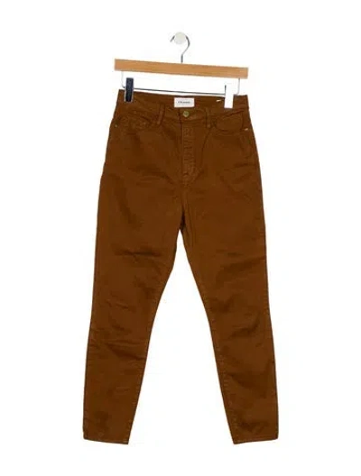 Pre-owned Frame Skinny Leg Pants In Brown