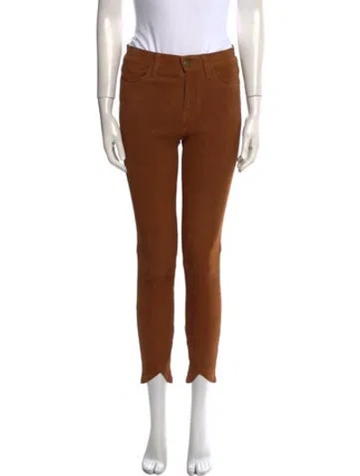 Pre-owned Frame Skinny Leg Pants In Brown