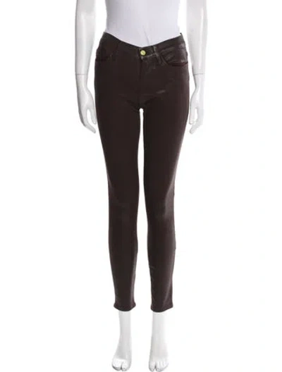 Pre-owned Frame Skinny Leg Pants In Brown