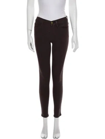 Pre-owned Frame Skinny Leg Pants In Brown