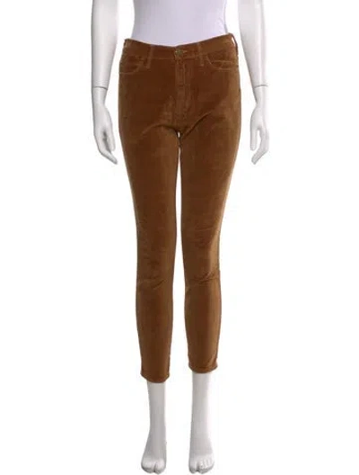 Pre-owned Frame Skinny Leg Pants In Brown