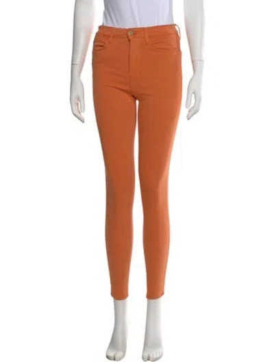 Pre-owned Frame Skinny Leg Pants In Brown