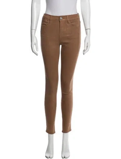 Pre-owned Frame Skinny Leg Pants In Brown