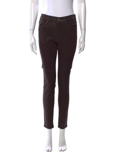 Pre-owned Frame Skinny Leg Pants In Brown