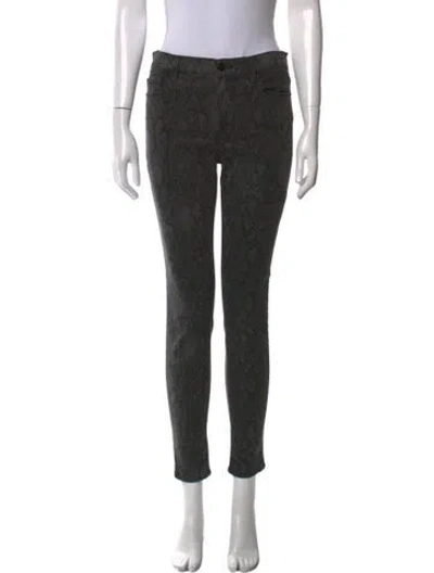 Pre-owned Frame Skinny Leg Pants In Gray