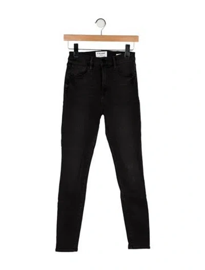 Pre-owned Frame Skinny Leg Pants In Gray