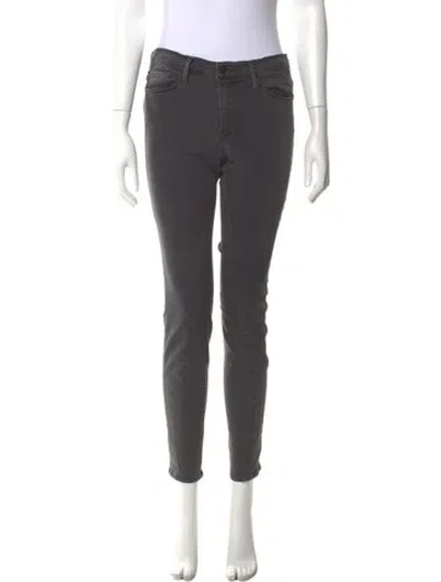 Pre-owned Frame Skinny Leg Pants In Gray