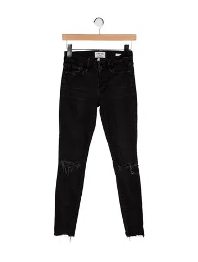 Pre-owned Frame Skinny Leg Pants In Gray