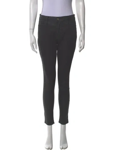 Pre-owned Frame Skinny Leg Pants In Gray