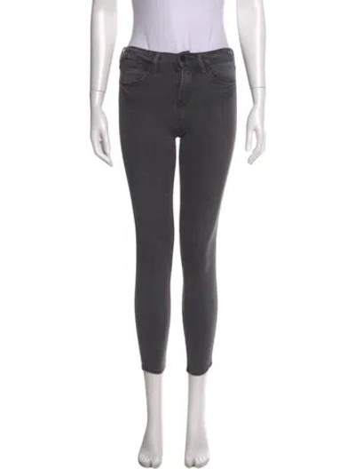 Pre-owned Frame Skinny Leg Pants In Gray