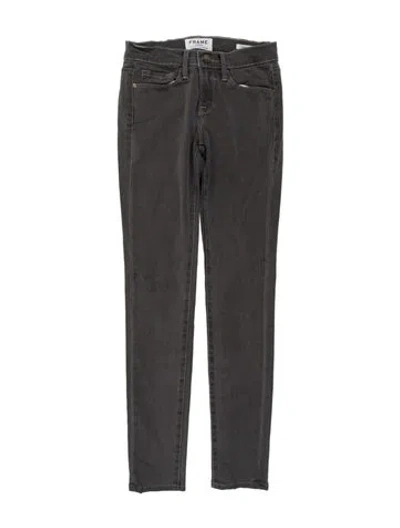Pre-owned Frame Skinny Leg Pants In Gray