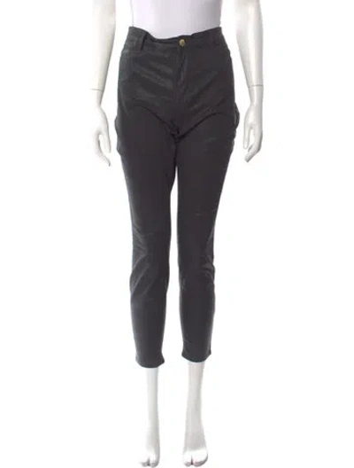 Pre-owned Frame Skinny Leg Pants In Gray
