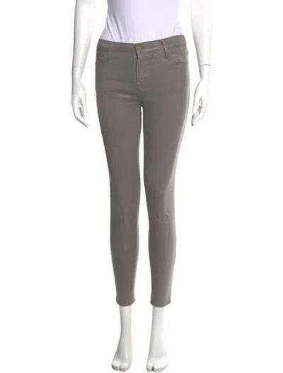 Pre-owned Frame Skinny Leg Pants In Gray