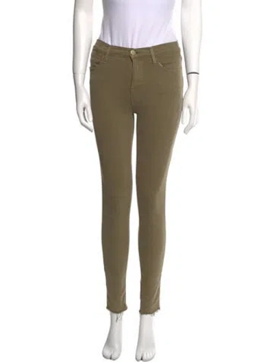 Pre-owned Frame Skinny Leg Pants In Green