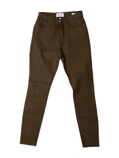 Pre-owned Frame Skinny Leg Pants In Green