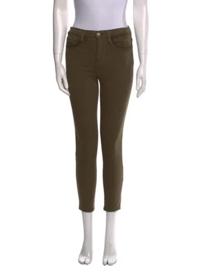 Pre-owned Frame Skinny Leg Pants In Green