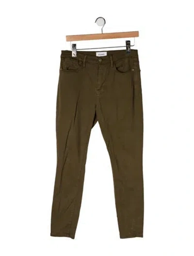 Pre-owned Frame Skinny Leg Pants In Green