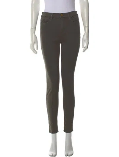Pre-owned Frame Skinny Leg Pants In Green