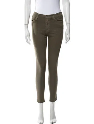 Pre-owned Frame Skinny Leg Pants In Green