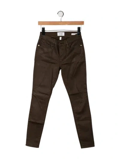Pre-owned Frame Skinny Leg Pants In Green