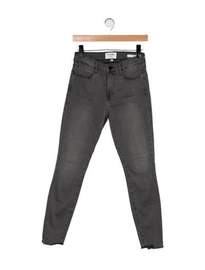 Pre-owned Frame Skinny Leg Pants In Grey