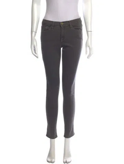 Pre-owned Frame Skinny Leg Pants In Grey