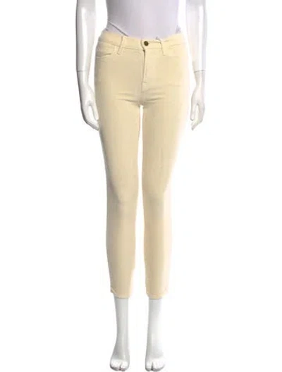 Pre-owned Frame Skinny Leg Pants In Neutral