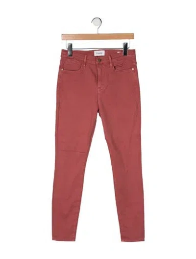 Pre-owned Frame Skinny Leg Pants In Pink