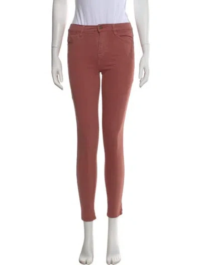 Pre-owned Frame Skinny Leg Pants In Pink