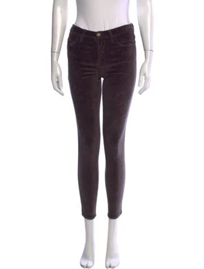Pre-owned Frame Skinny Leg Pants In Purple