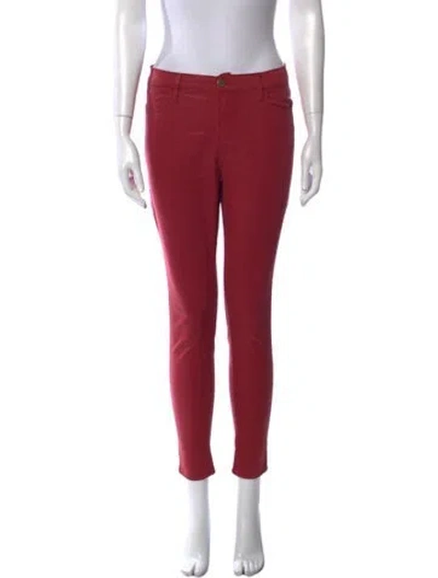 Pre-owned Frame Skinny Leg Pants In Red