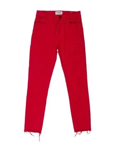 Pre-owned Frame Skinny Leg Pants In Red