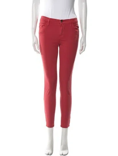 Pre-owned Frame Skinny Leg Pants In Red