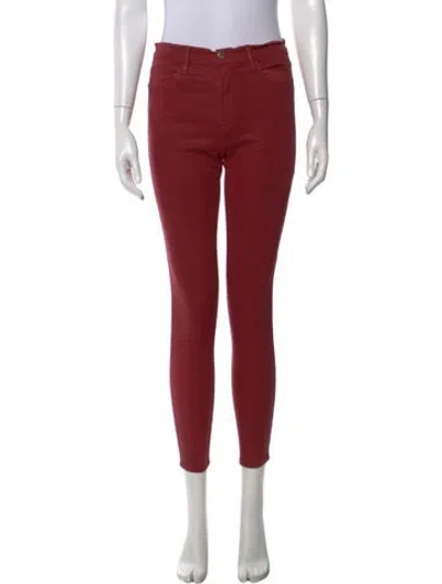 Pre-owned Frame Skinny Leg Pants In Red