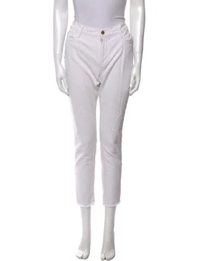 Pre-owned Frame Skinny Leg Pants In White