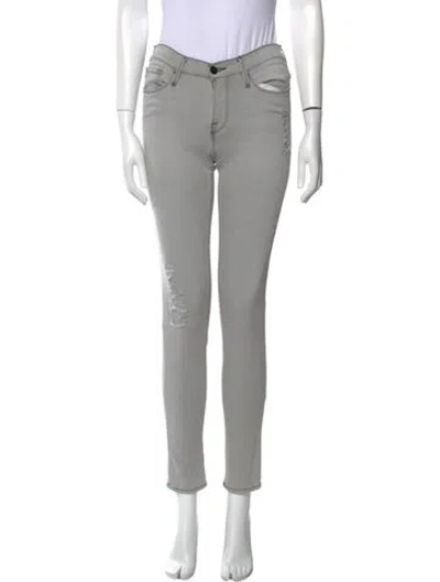 Pre-owned Frame Skinny Leg Pants In White