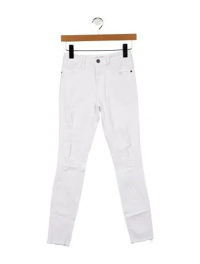 Pre-owned Frame Skinny Leg Pants In White
