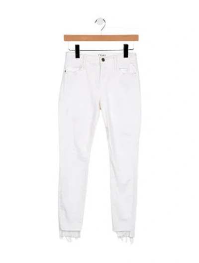 Pre-owned Frame Skinny Leg Pants In White