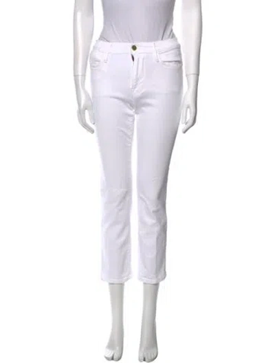 Pre-owned Frame Skinny Leg Pants In White