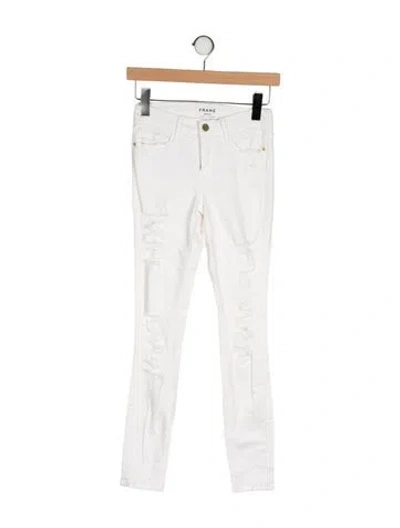 Pre-owned Frame Skinny Leg Pants In White