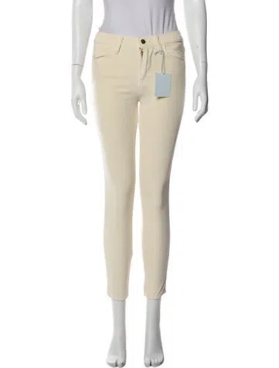 Pre-owned Frame Skinny Leg Pants In White