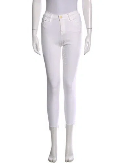 Pre-owned Frame Skinny Leg Pants In White