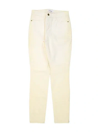 Pre-owned Frame Skinny Leg Pants In Yellow