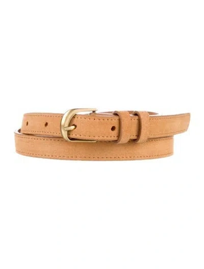 Pre-owned Frame Skinny Suede Belt In Brown