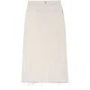 Frame The Midaxi Skirt Angled Seam Raw After Ecru Denim In Neutrals