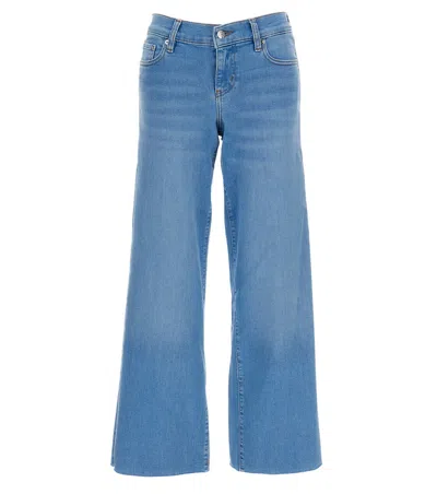 Frame Sky Blue Flared Low Rise Jeans