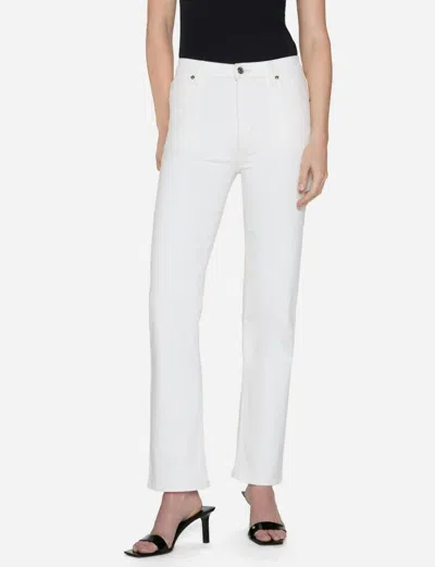 Frame Sleek Straight High Rise Denim Jeans In White