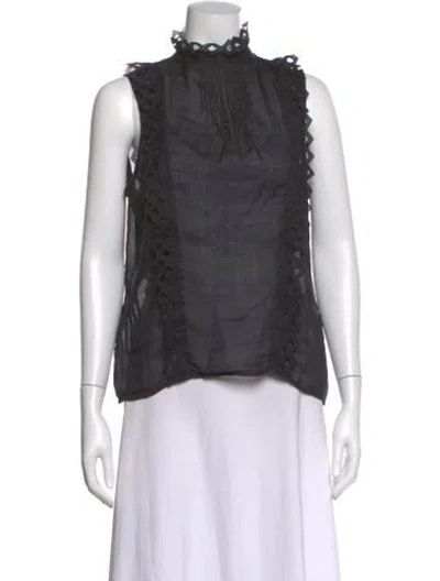 Pre-owned Frame Sleeveless Blouse In Black