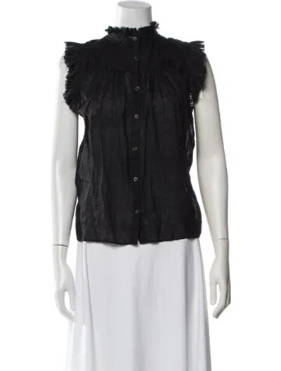 Pre-owned Frame Sleeveless Blouse In Black