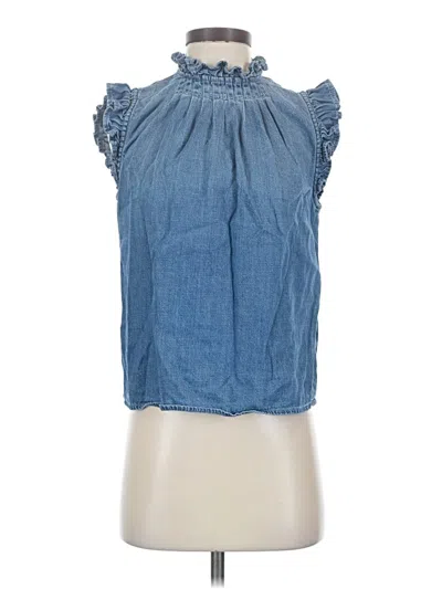 Pre-owned Frame Sleeveless Blouse In Blue